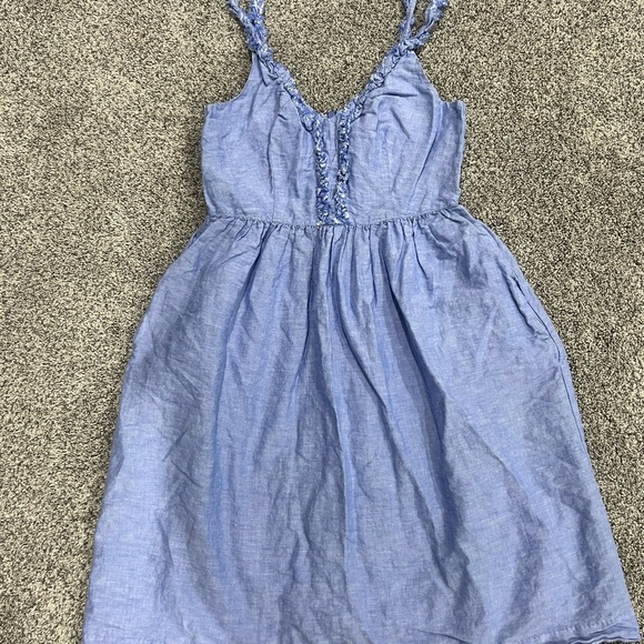 Banana Republic Dresses & Skirts - Banana Republic Blue Chambray Linen Cotton Dress Sleeveless Lined Women’s US 6